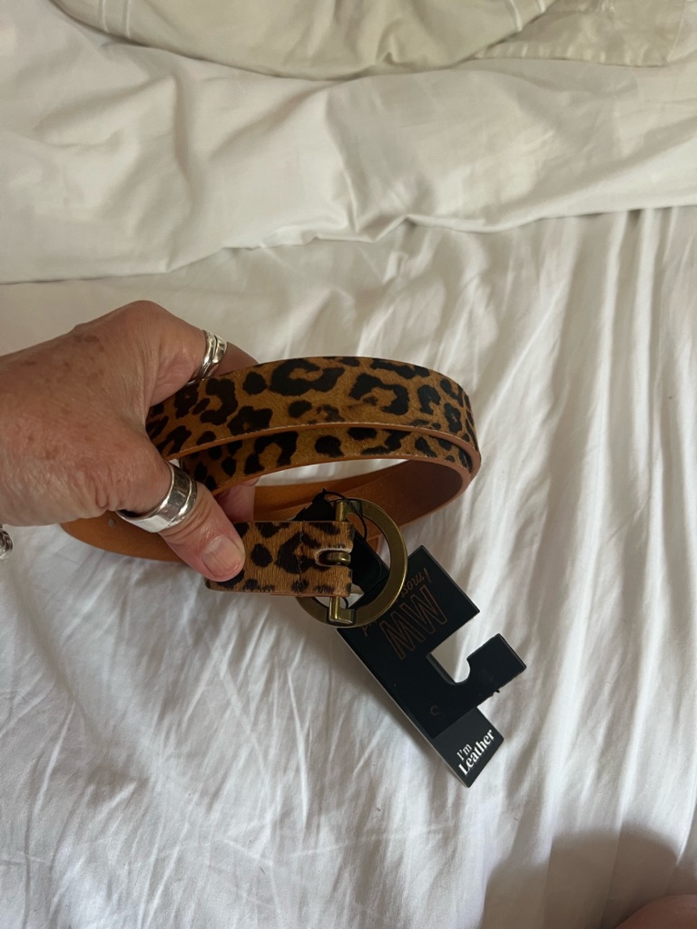 Most Wanted leopard leather belt